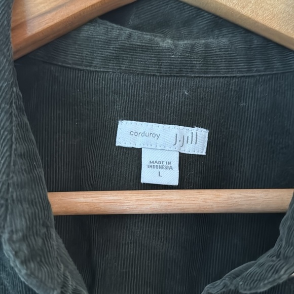 J. Jill Womens Green Corduroy Button Front Long Sleeve Shirt Jacket Size Large - Picture 5 of 8